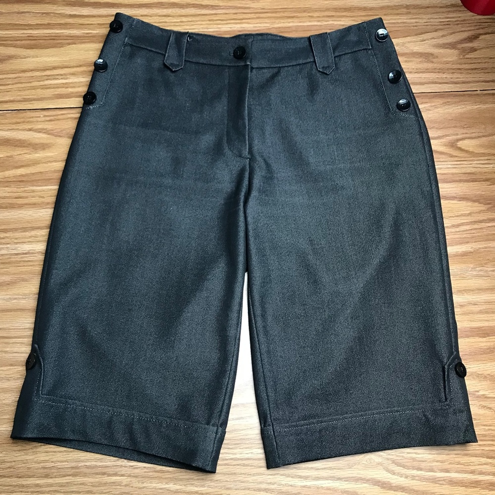 Crop Pants size 8, cuff pant gray, Capri